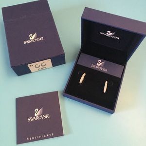 Nwt Swarovski crystal hoop earrings. Authentic.